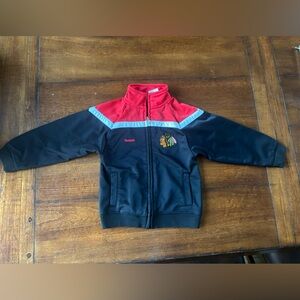 Toddler Reebok Black/Red Jacket with Chicago Blackhawks Embroidered Logo size 4T